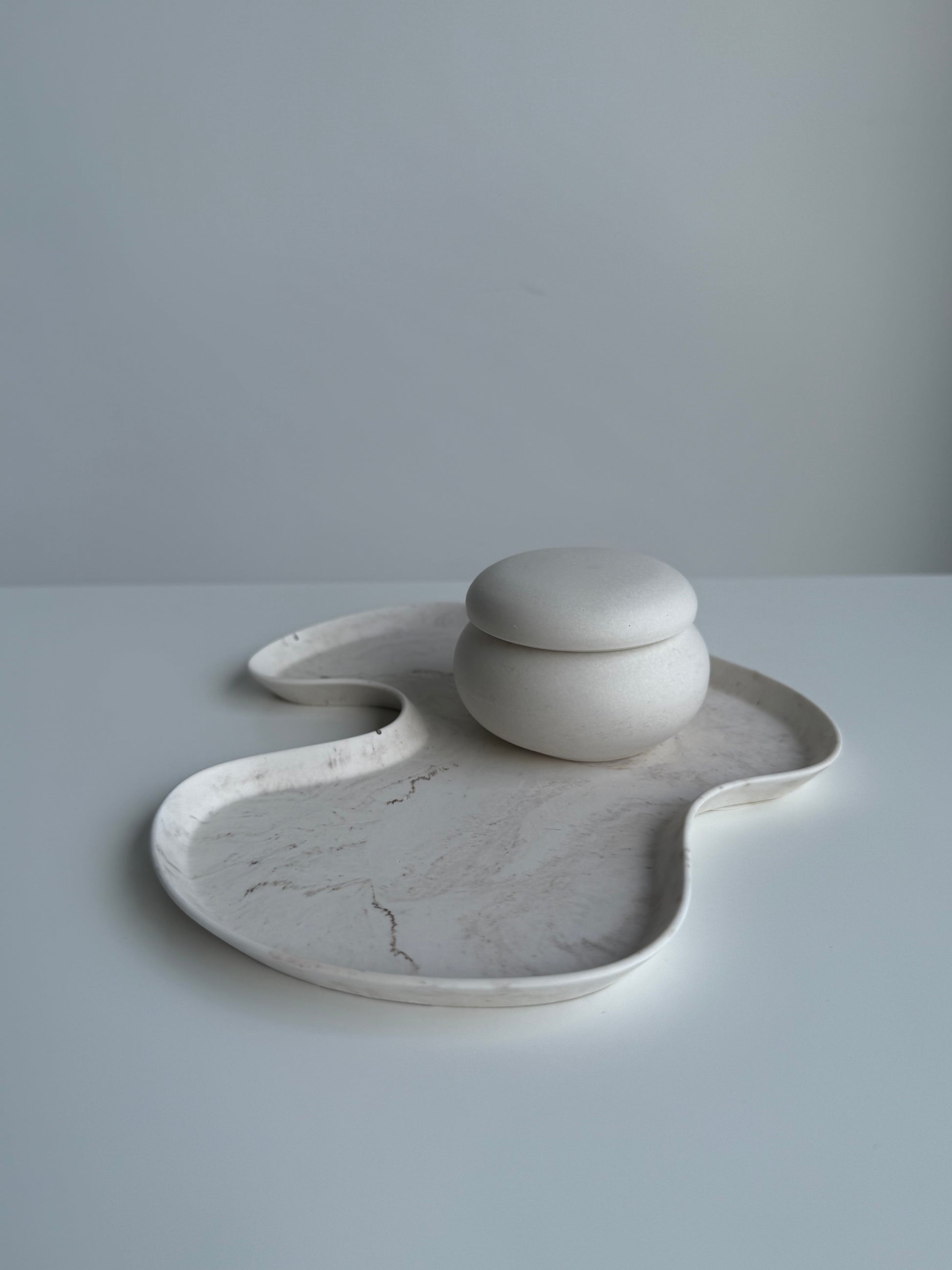 shore dish - brown marble