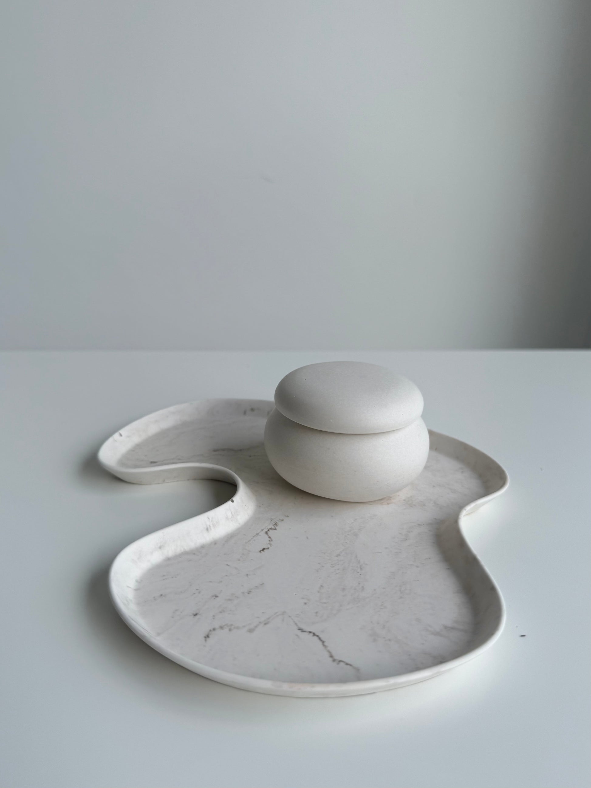 shore dish - brown marble