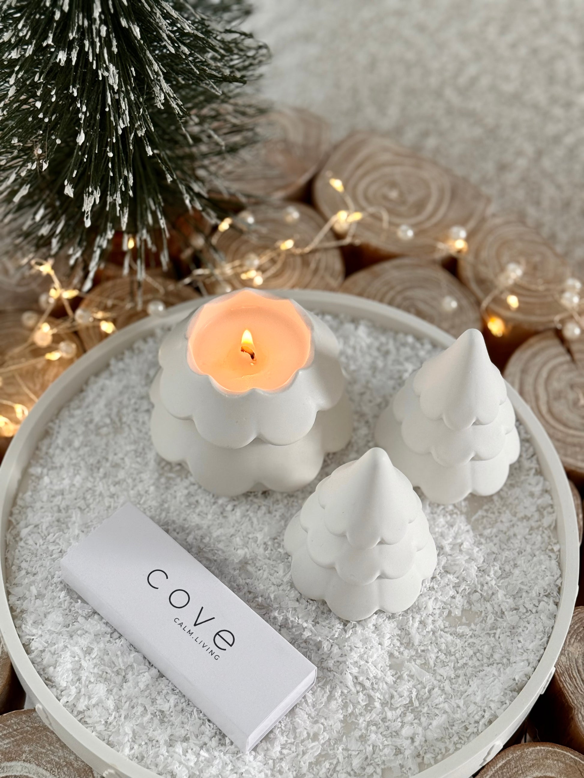 christmas tree candle duo