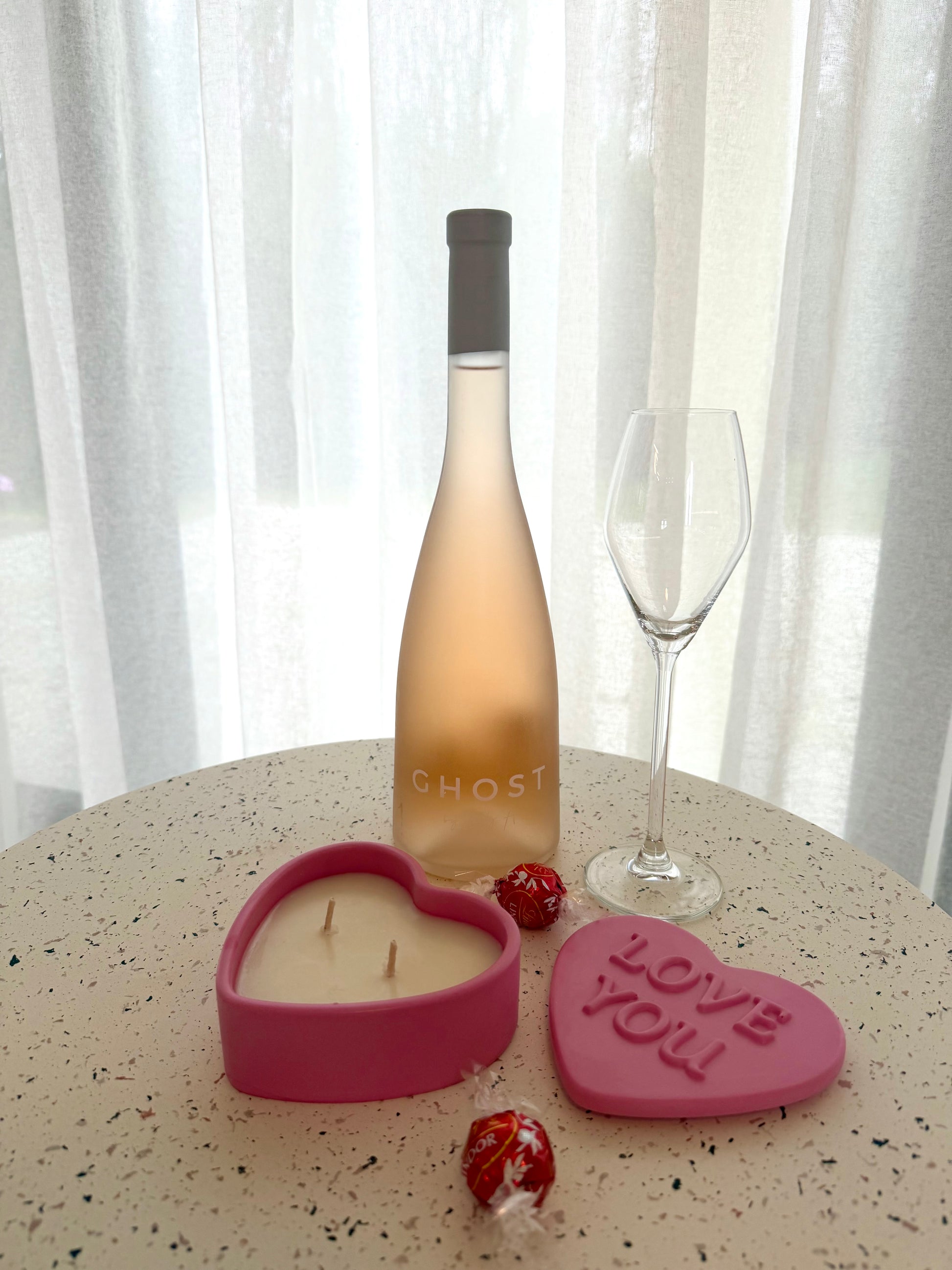 love you candle PINK