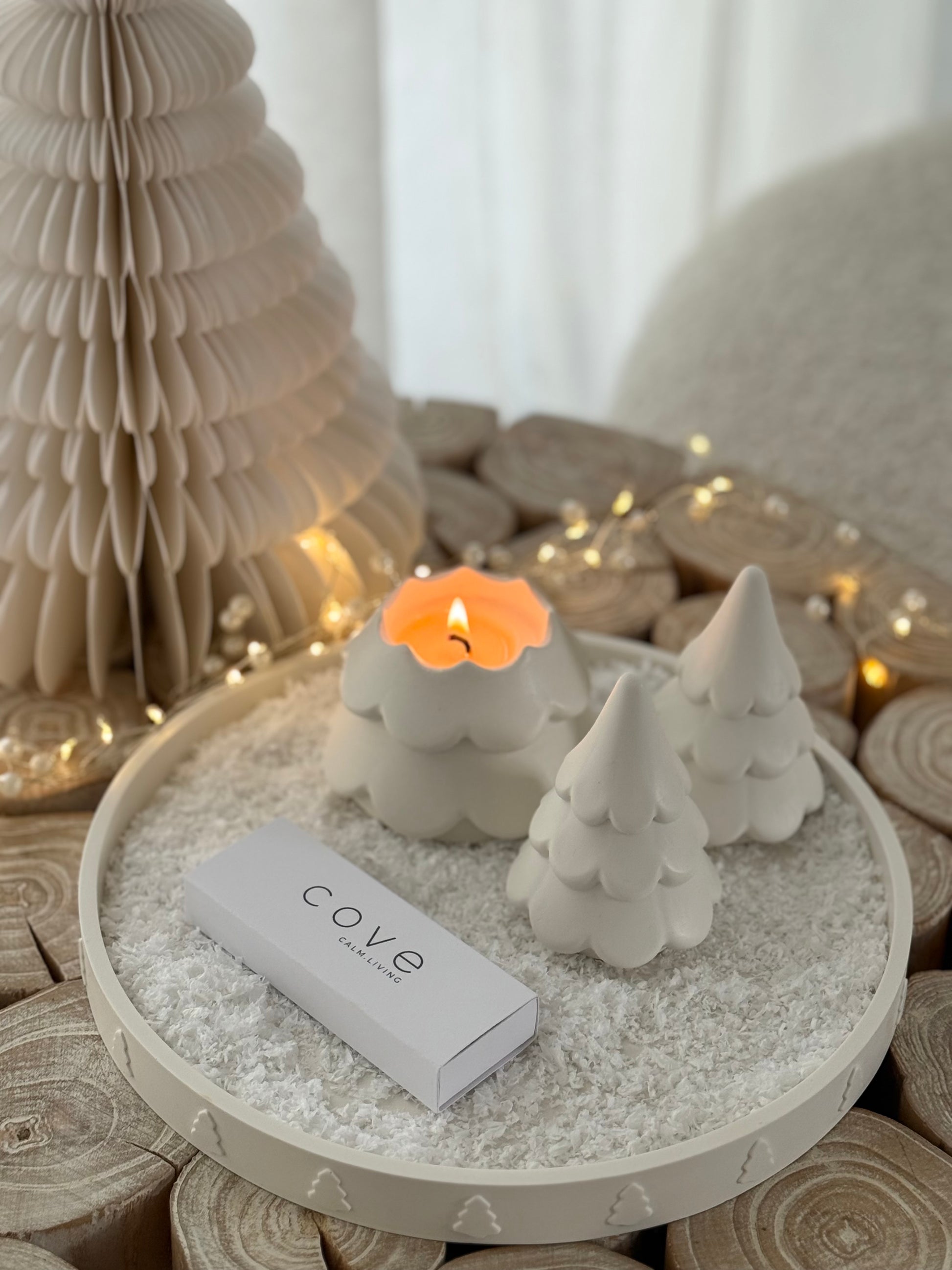 christmas tree candle duo