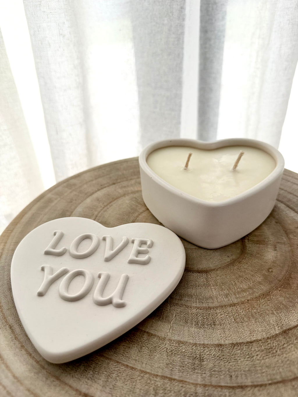 love you candle OFF WHITE