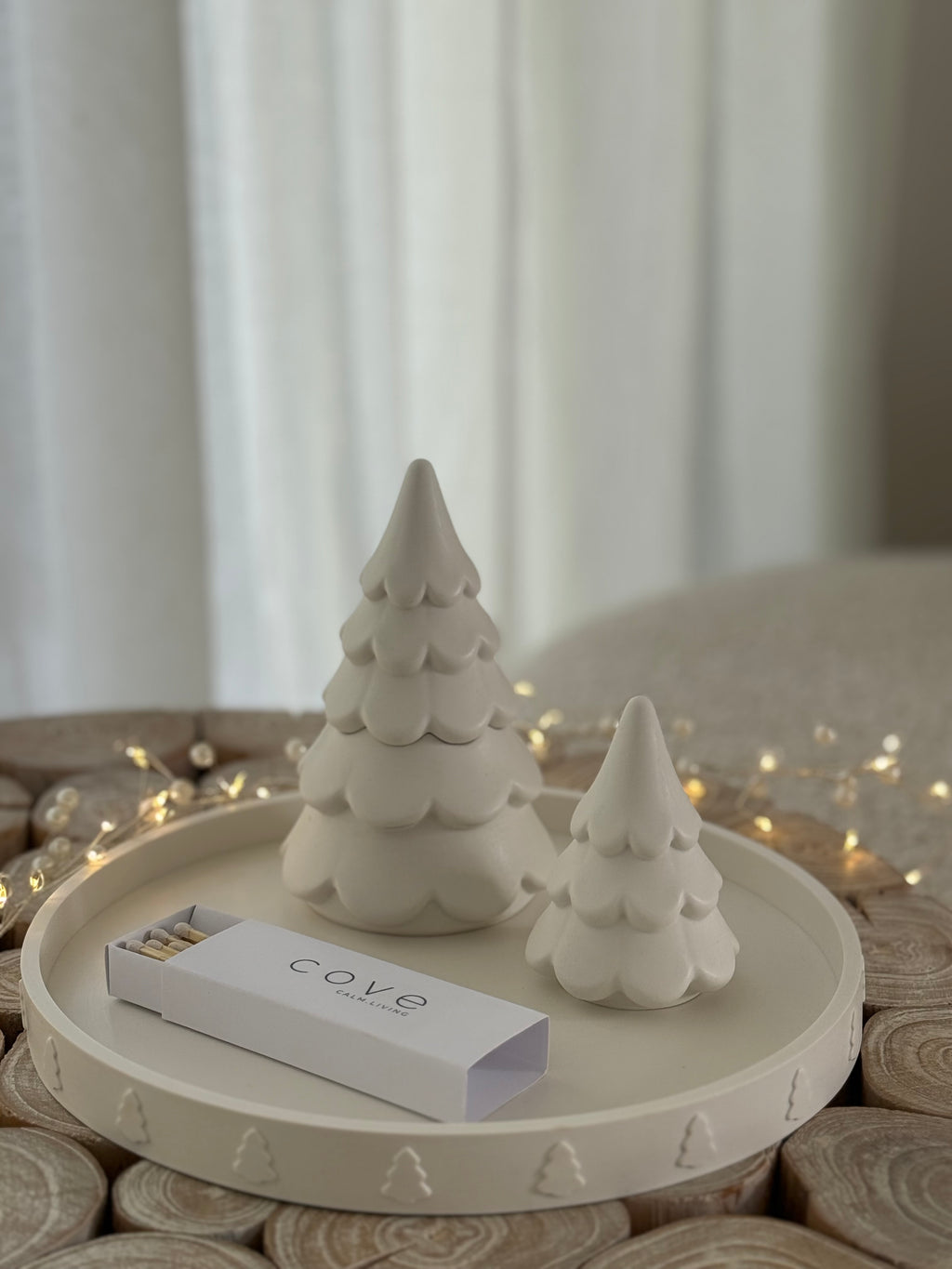 christmas tree candle duo