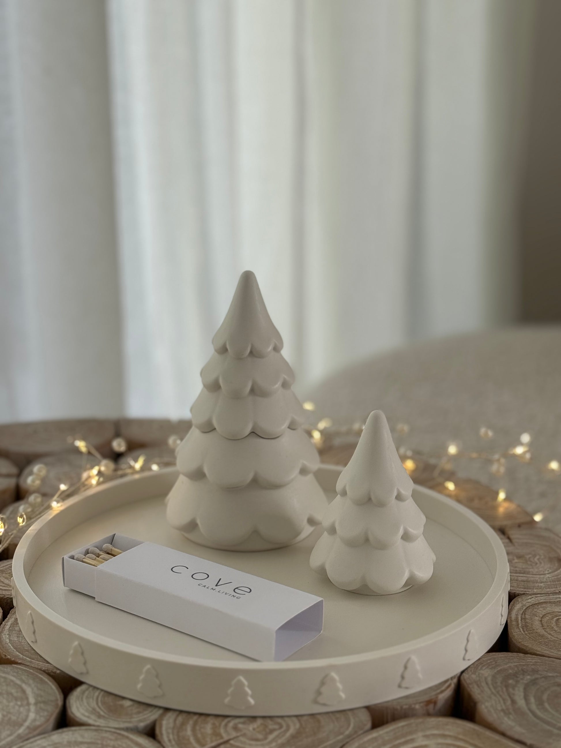christmas tree candle duo