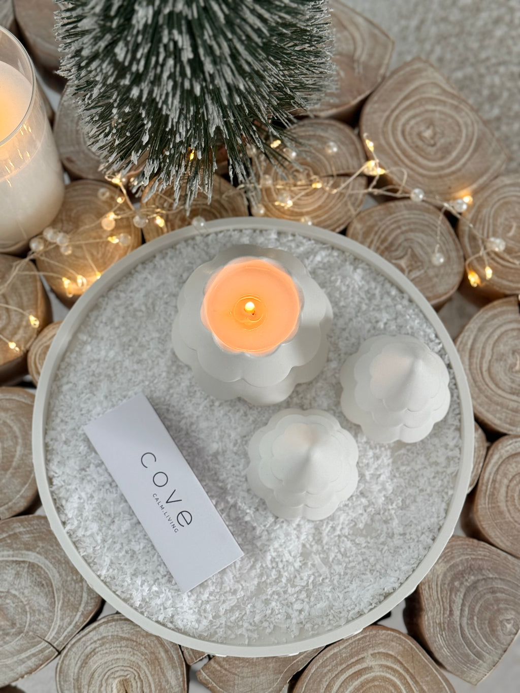 christmas tree candle duo
