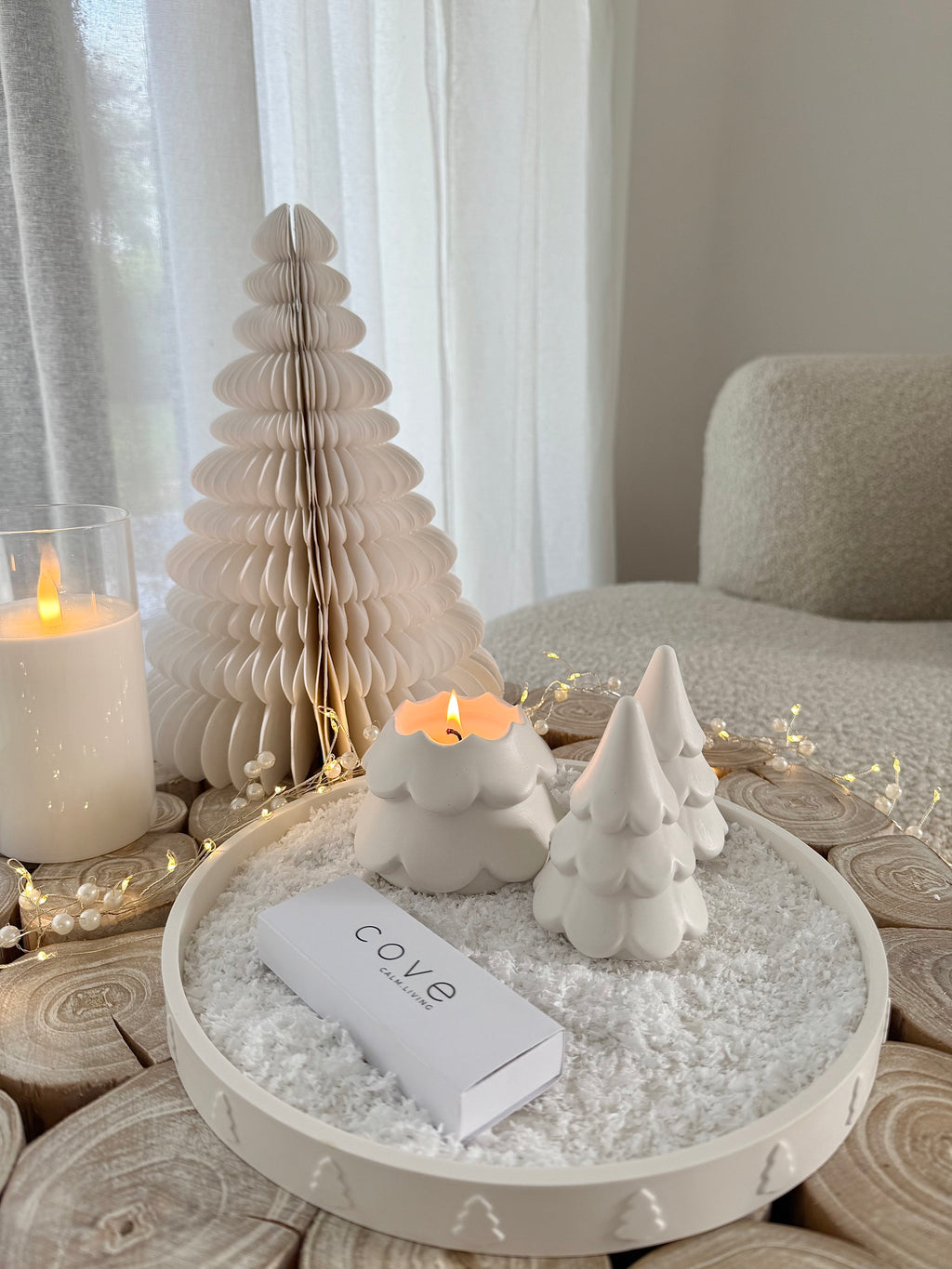 christmas tree candle duo