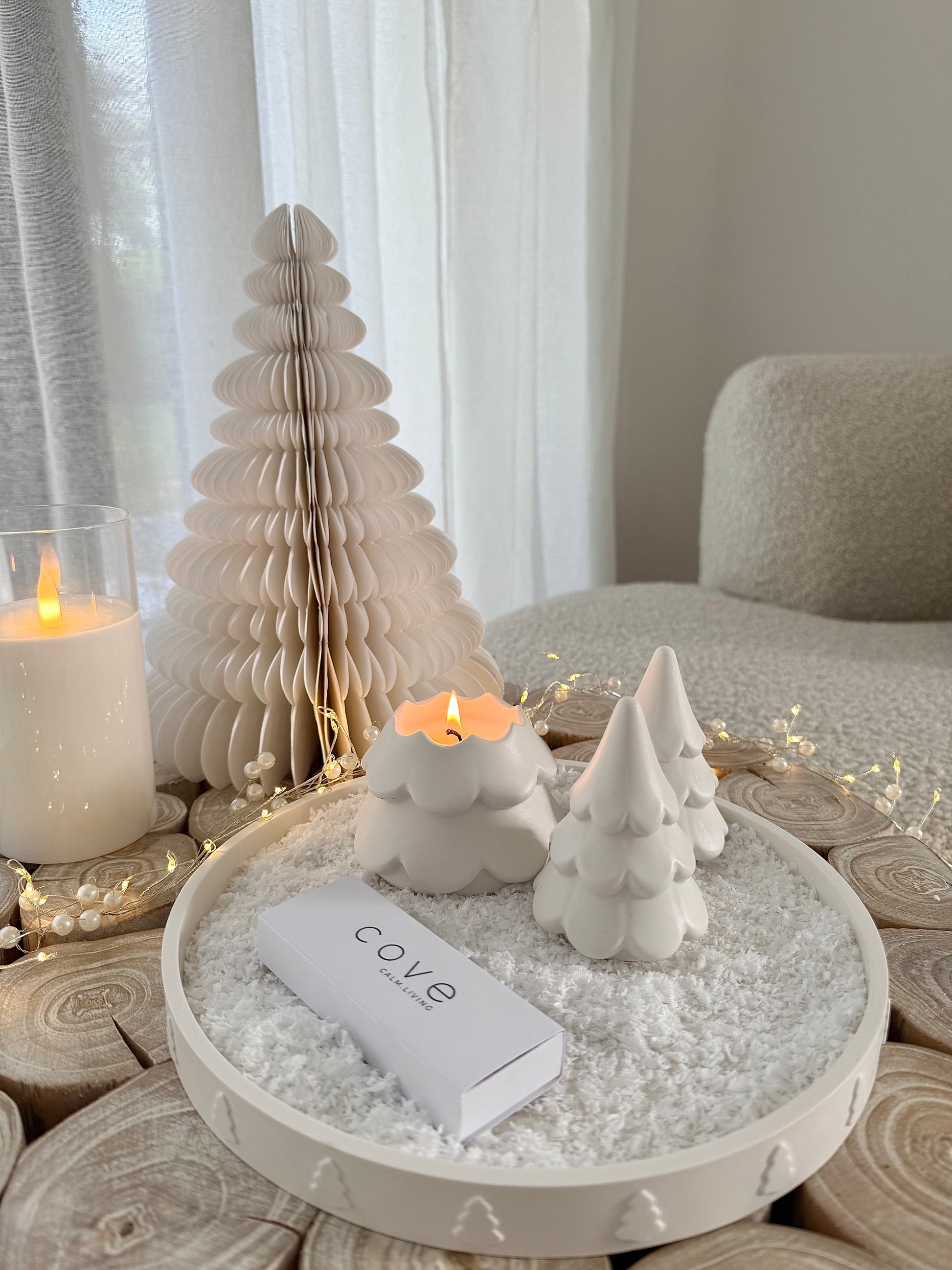 christmas tree candle duo