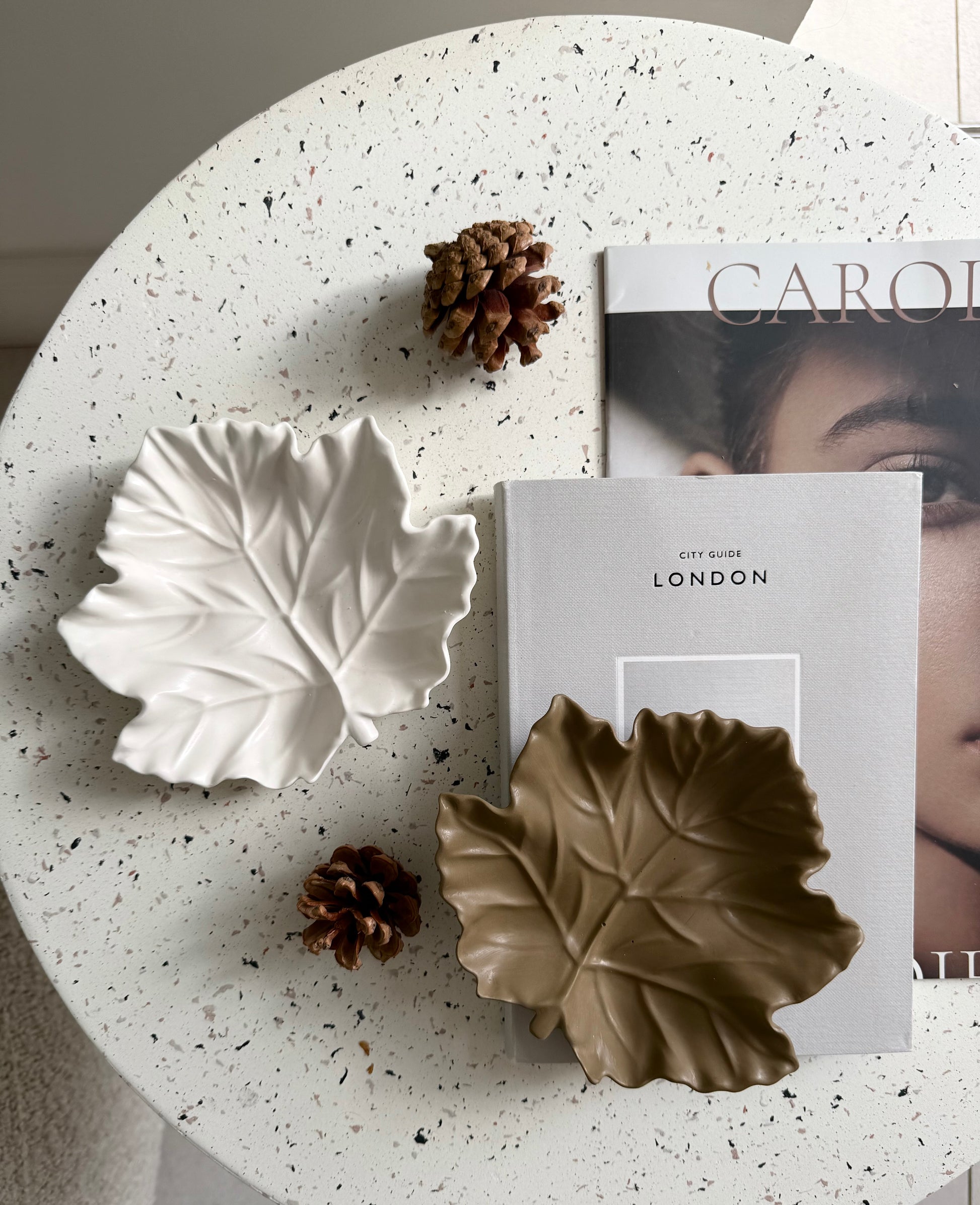 fall leaf - off white
