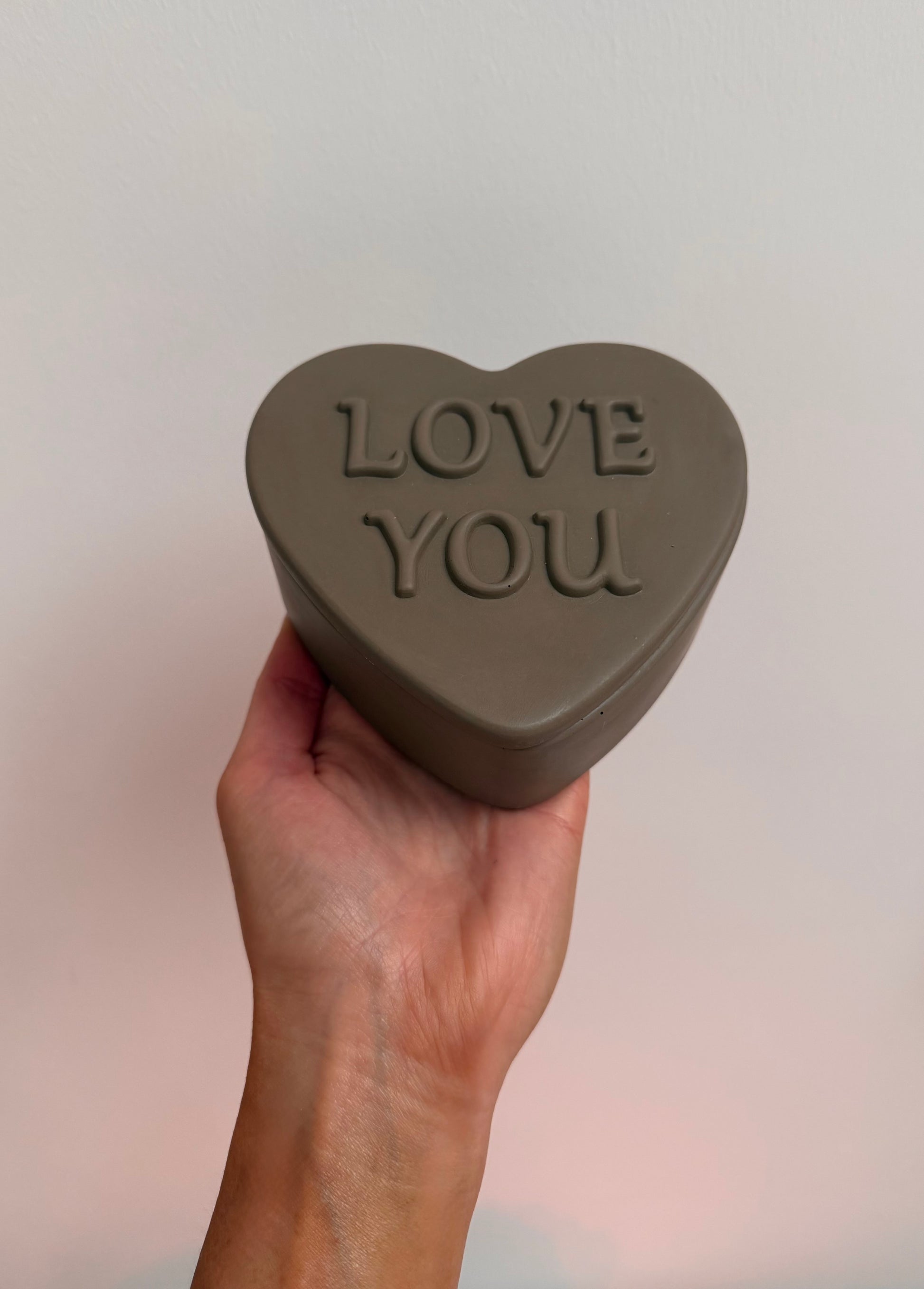 love you candle BROWN