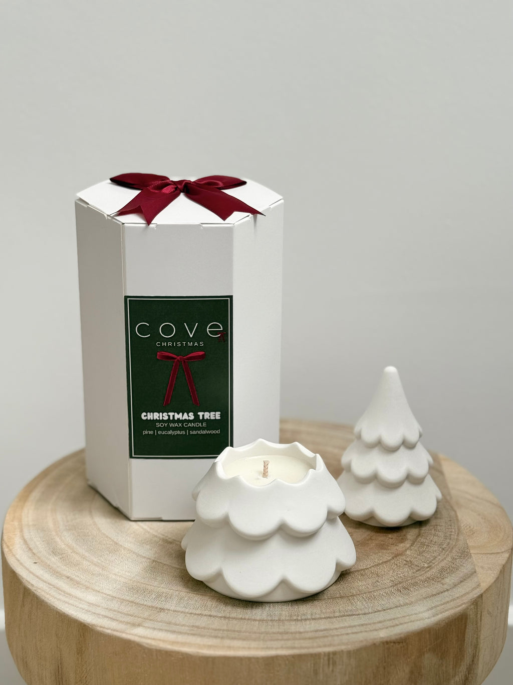 christmas tree candle duo