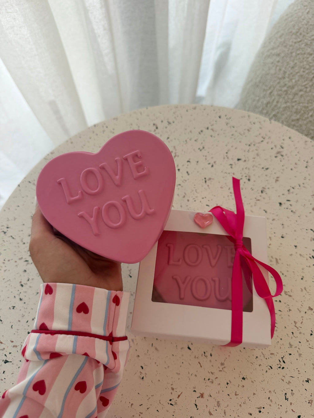 love you candle PINK