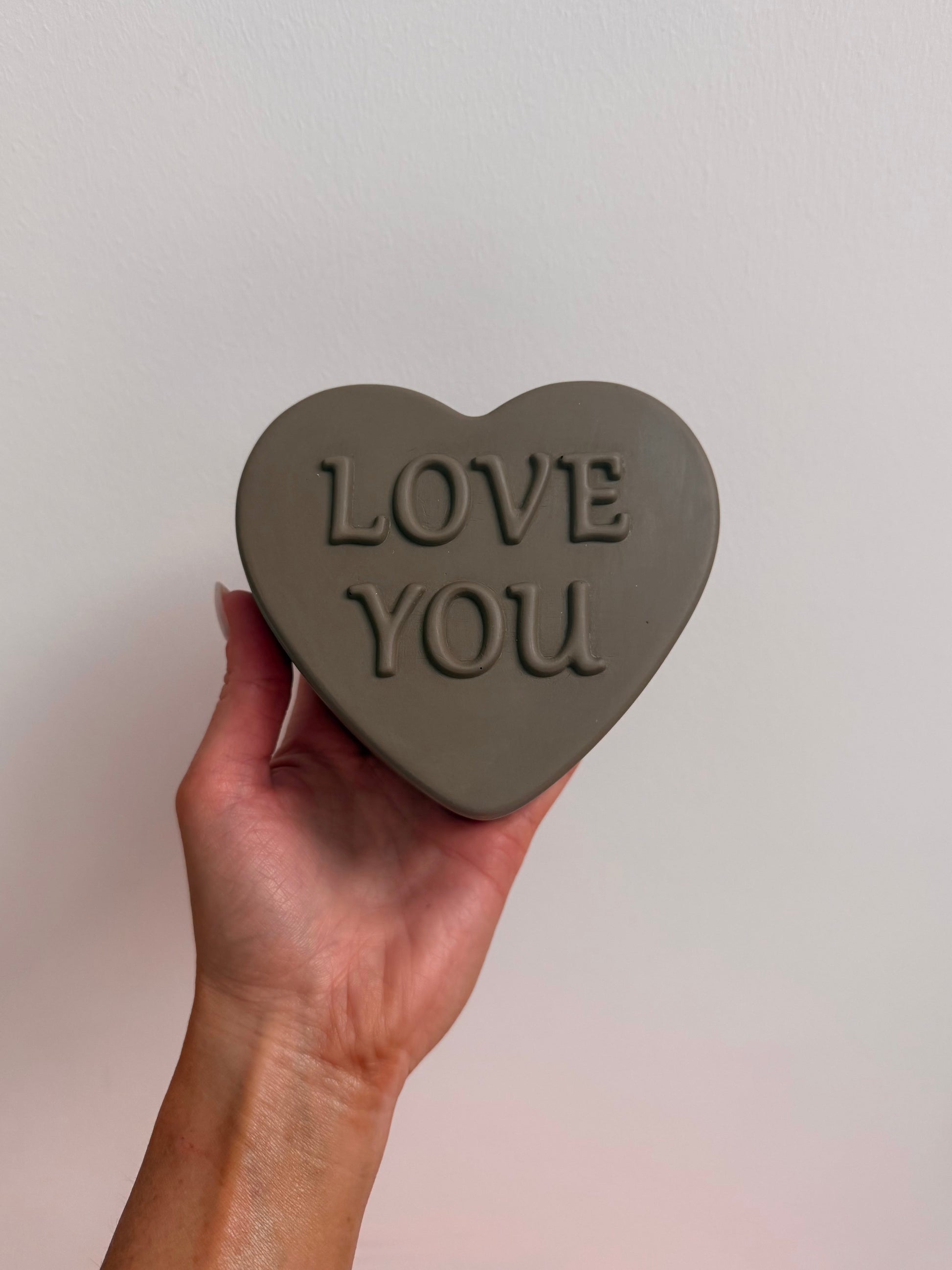 love you candle BROWN