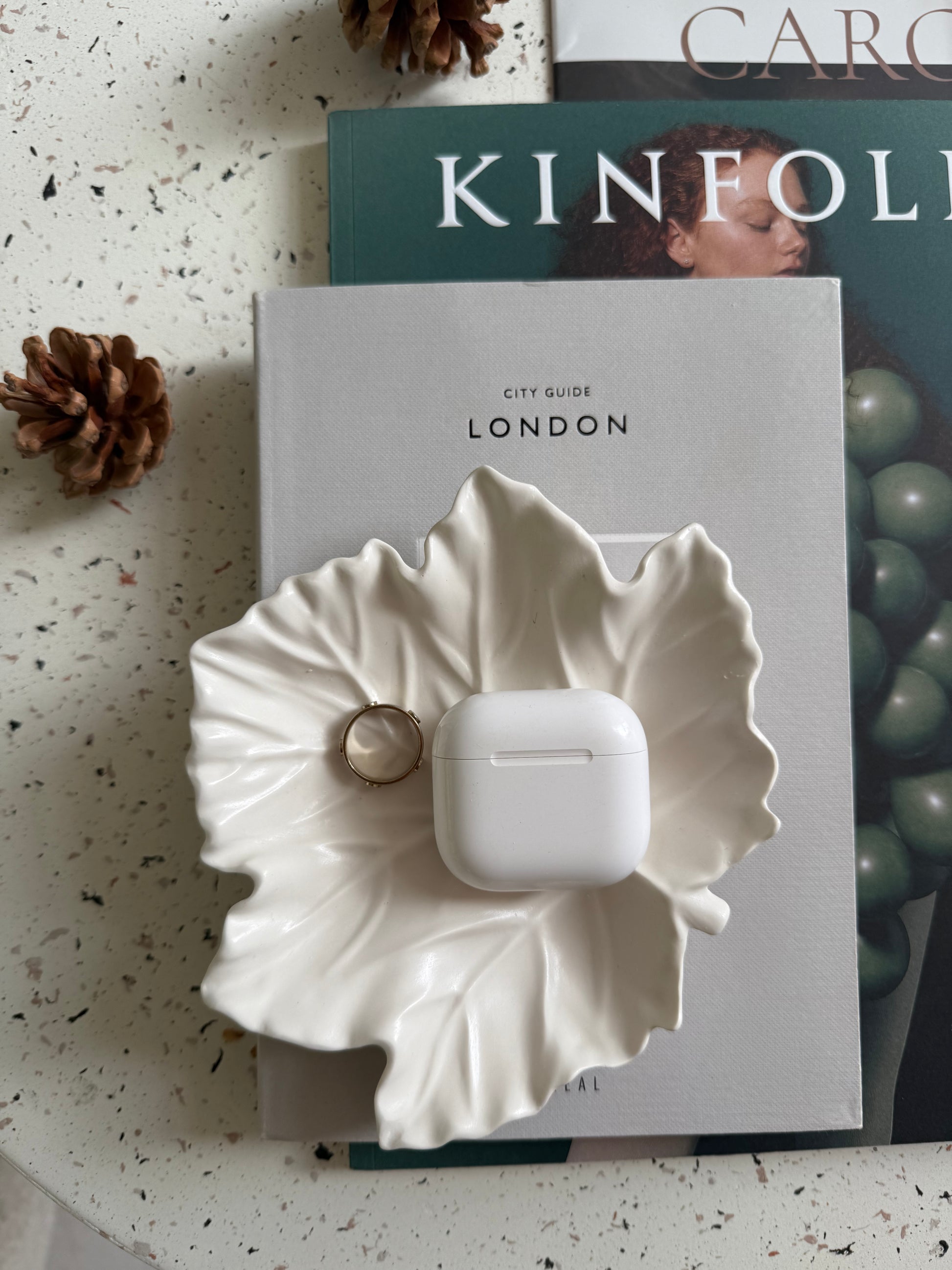 fall leaf - off white