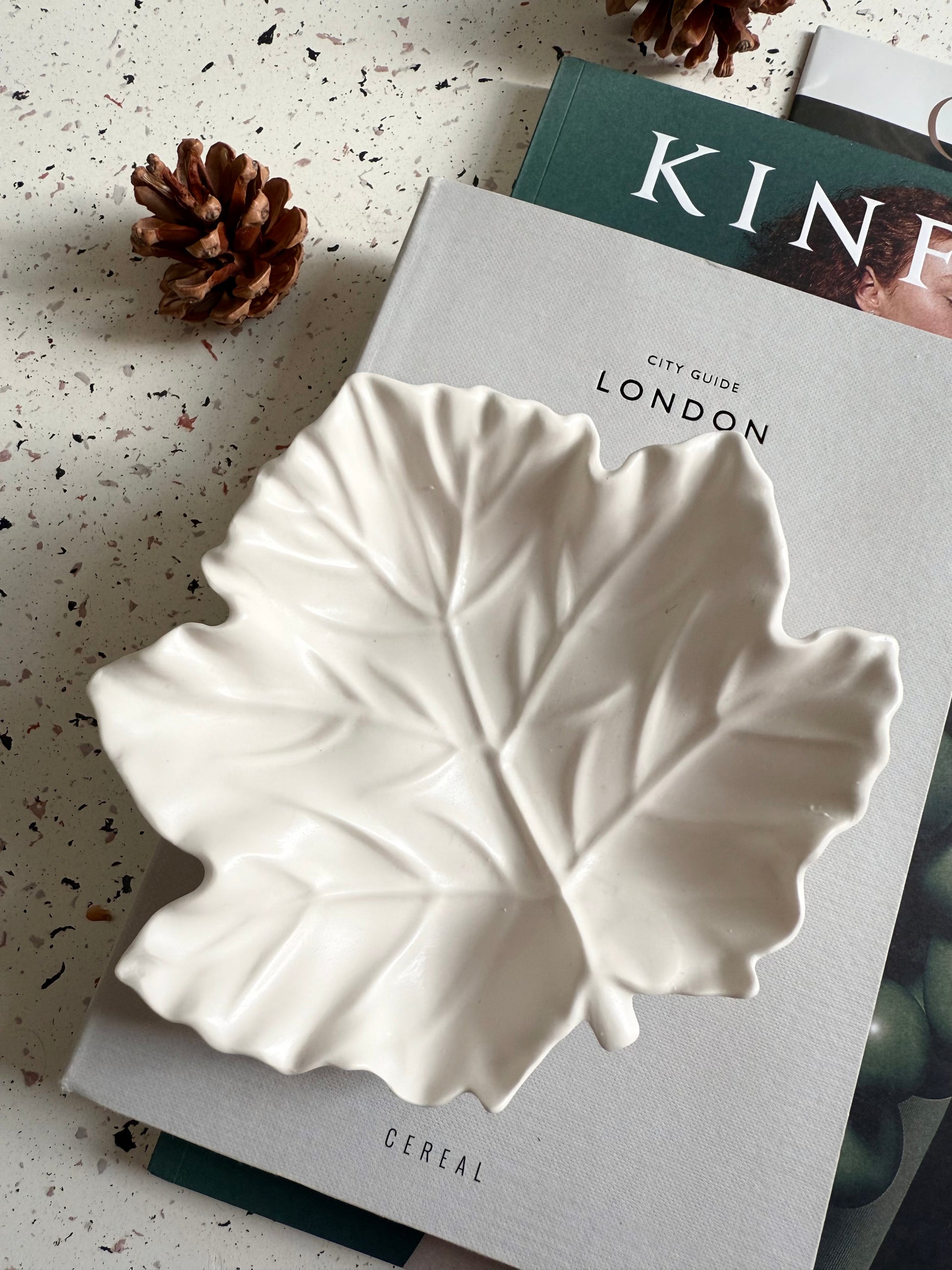 fall leaf - off white