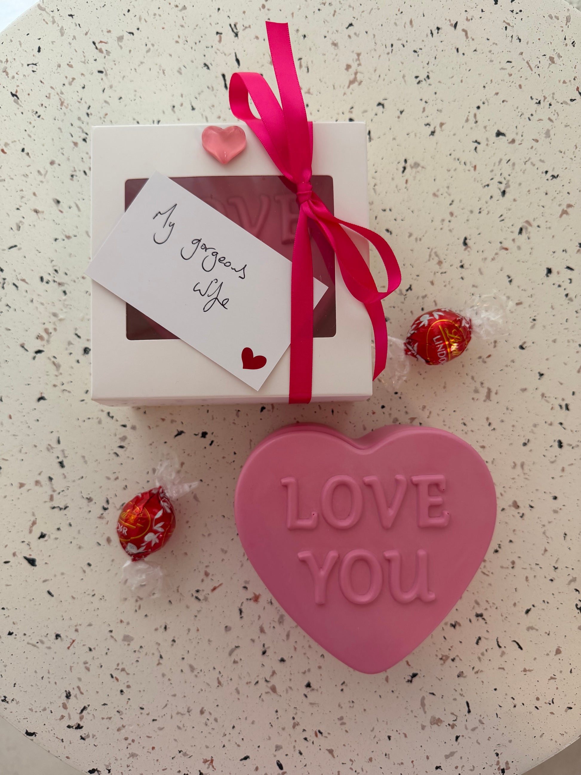 love you candle PINK