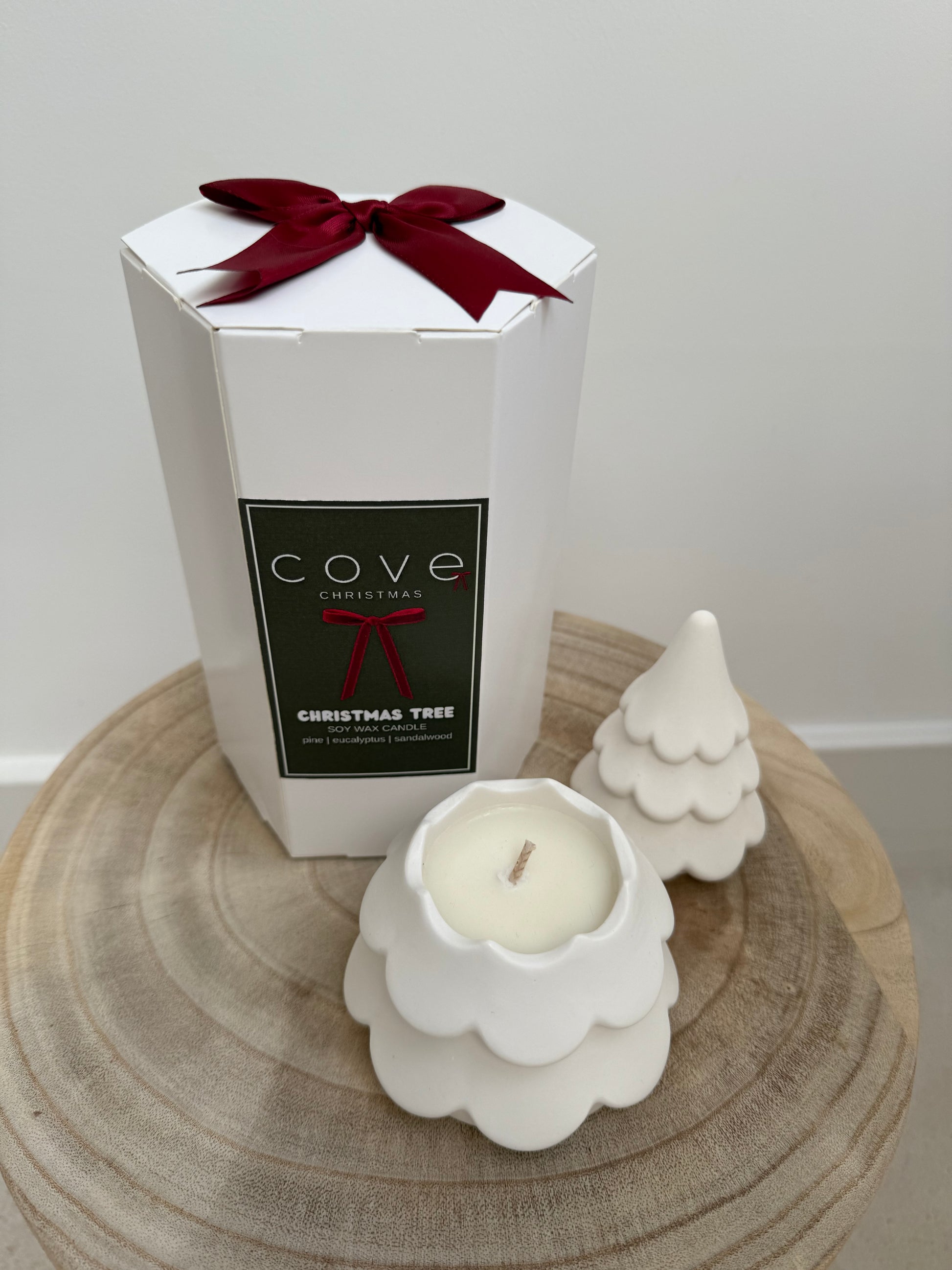 christmas tree candle duo