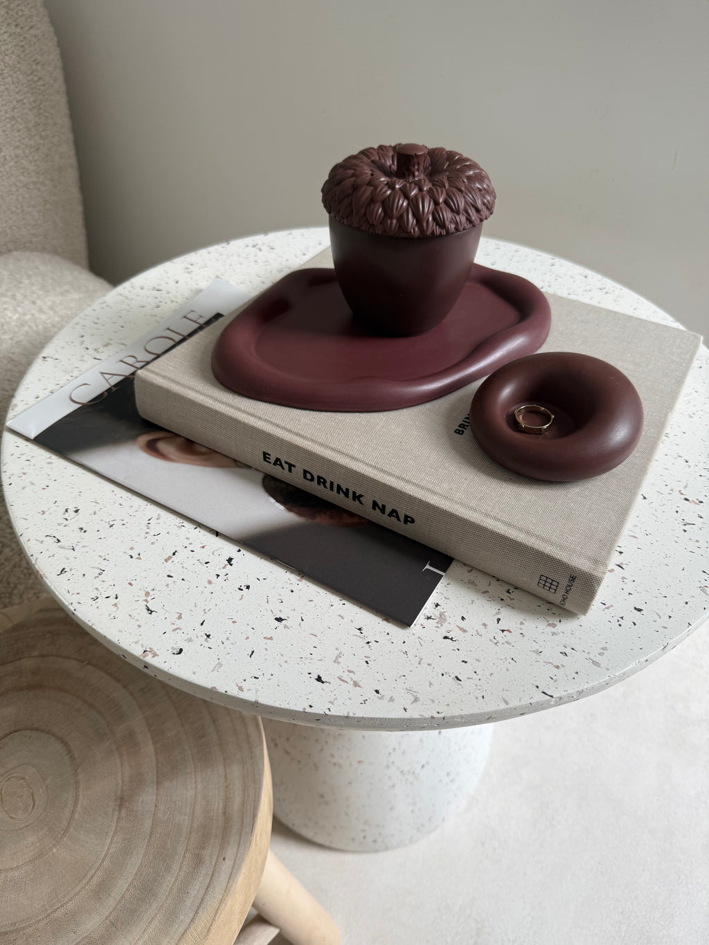 float dish - burgundy