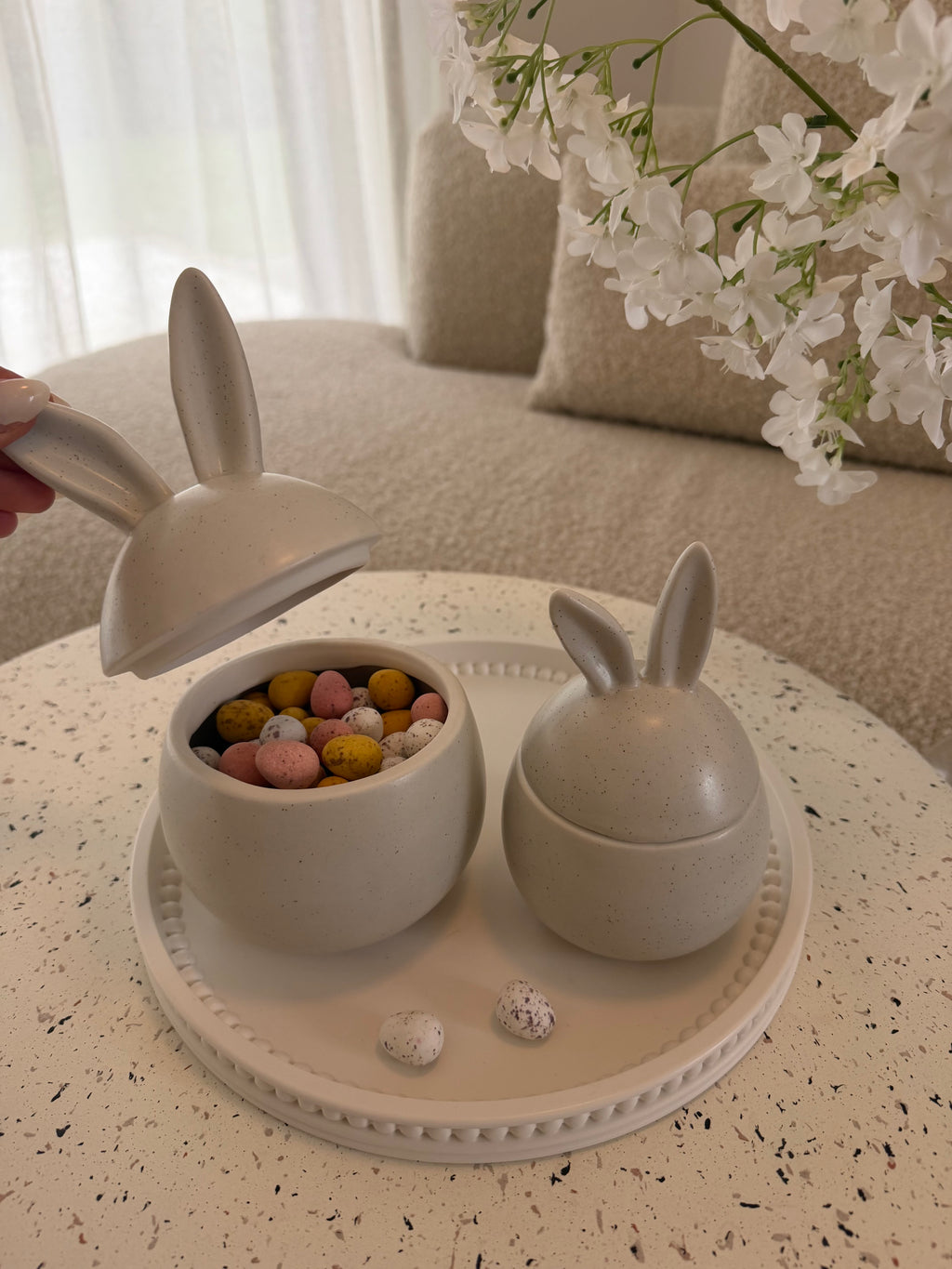hoppy bunny pots (set of 2)