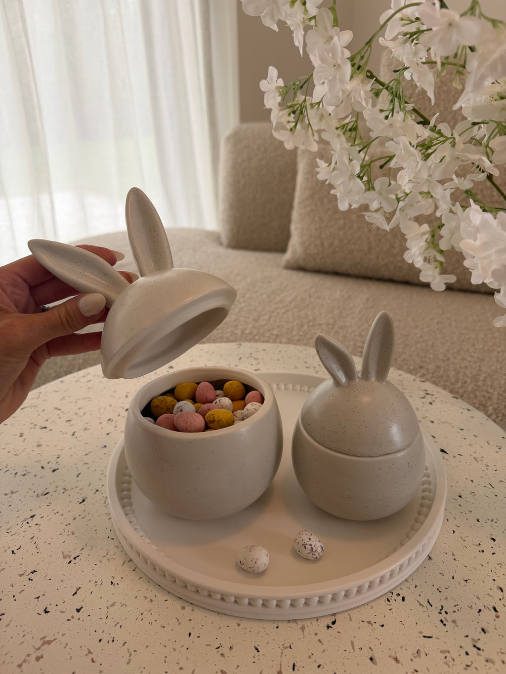 hoppy bunny pots (set of 2)